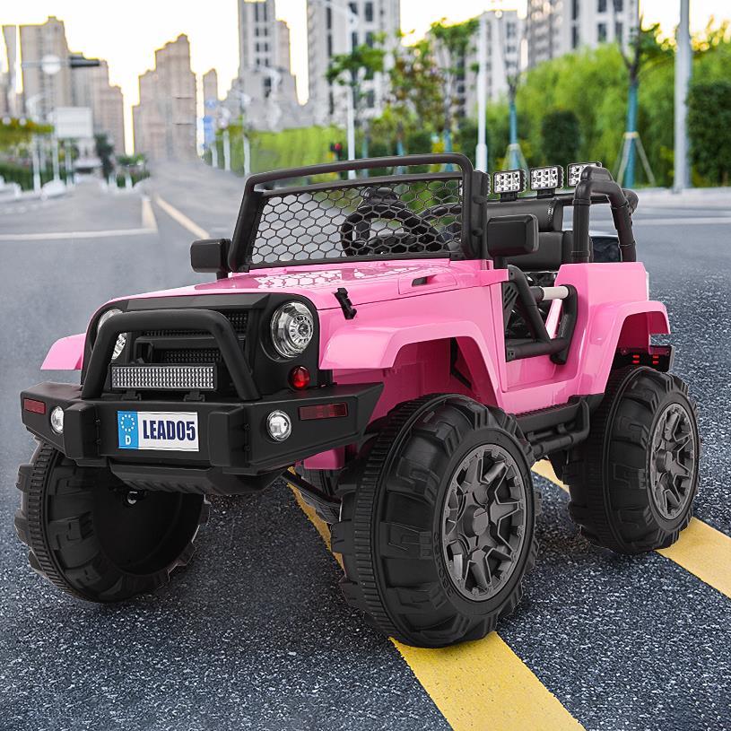 Zimtown 12V Ride On Car Kids Electric Battry Powered w/ Remote Control, 3 Speeds, LED Lights, MP3 - Pink