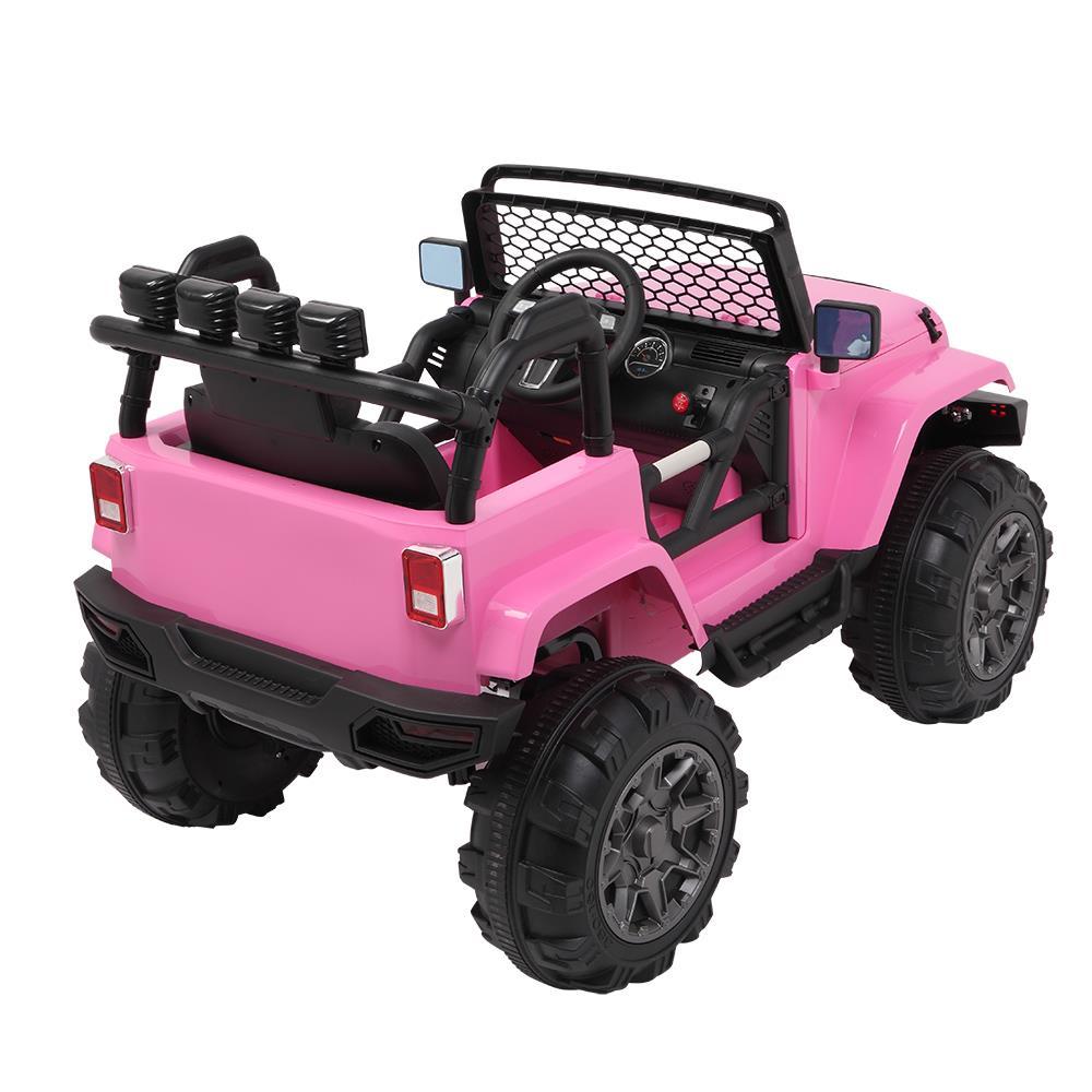Zimtown 12V Ride On Car Kids Electric Battry Powered w/ Remote Control, 3 Speeds, LED Lights, MP3 - Pink
