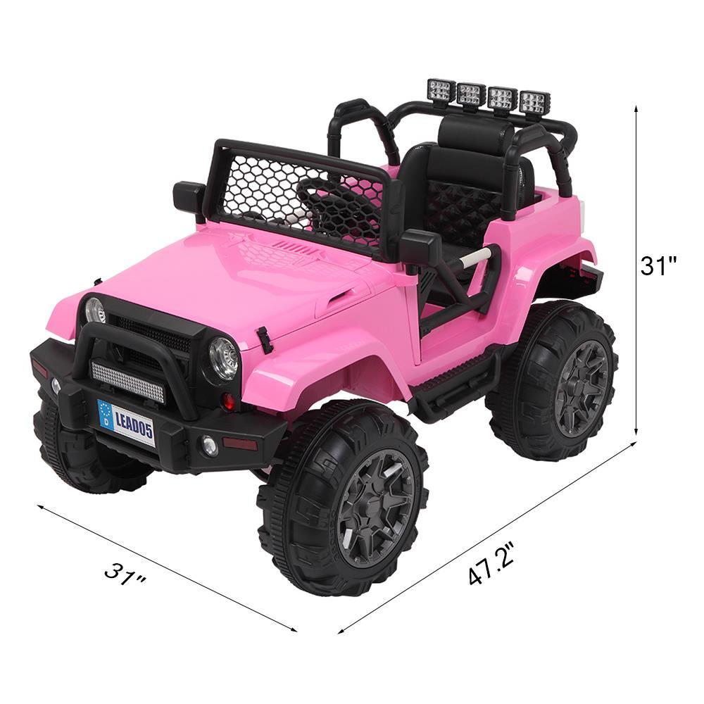 Zimtown 12V Ride On Car Kids Electric Battry Powered w/ Remote Control, 3 Speeds, LED Lights, MP3 - Pink