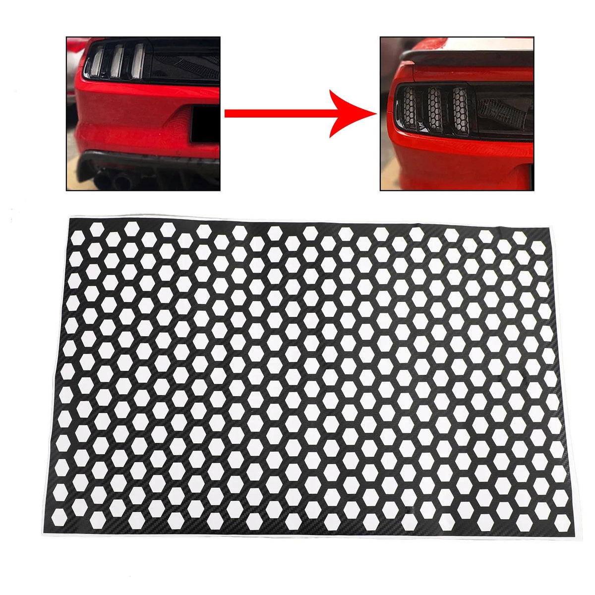 Tail-lamp Decal Accessories Carbon Car Rear Tail Light Cover Honeycomb Sticker Generic