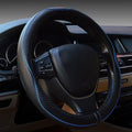 Car Steering Wheel Cover, Anti-Slip, Safety, Soft, Breathable, Heavy Duty, Thick, Full Surround, Sports Style (Black Blue)