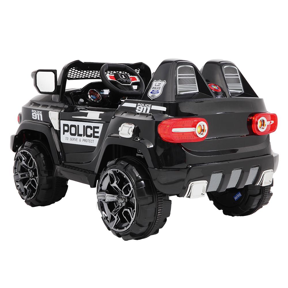 12V Power Wheels, 3 Speeds Ride On Car Truck for Child 3-7, Double Drive Electric Cars with Remote Control, LED Lights, Kids Vehicle for Christmas Gifts to Ride on Pavement Grass Mud, Black, Q7997