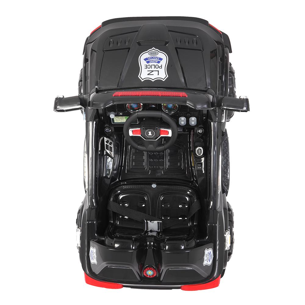 12V Power Wheels, 3 Speeds Ride On Car Truck for Child 3-7, Double Drive Electric Cars with Remote Control, LED Lights, Kids Vehicle for Christmas Gifts to Ride on Pavement Grass Mud, Black, Q7997