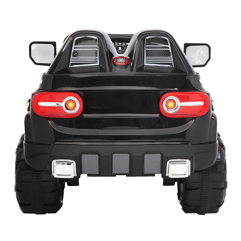 12V Power Wheels, 3 Speeds Ride On Car Truck for Child 3-7, Double Drive Electric Cars with Remote Control, LED Lights, Kids Vehicle for Christmas Gifts to Ride on Pavement Grass Mud, Black, Q7997