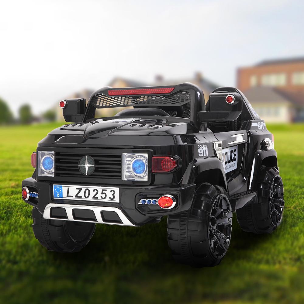 12V Power Wheels, 3 Speeds Ride On Car Truck for Child 3-7, Double Drive Electric Cars with Remote Control, LED Lights, Kids Vehicle for Christmas Gifts to Ride on Pavement Grass Mud, Black, Q7997