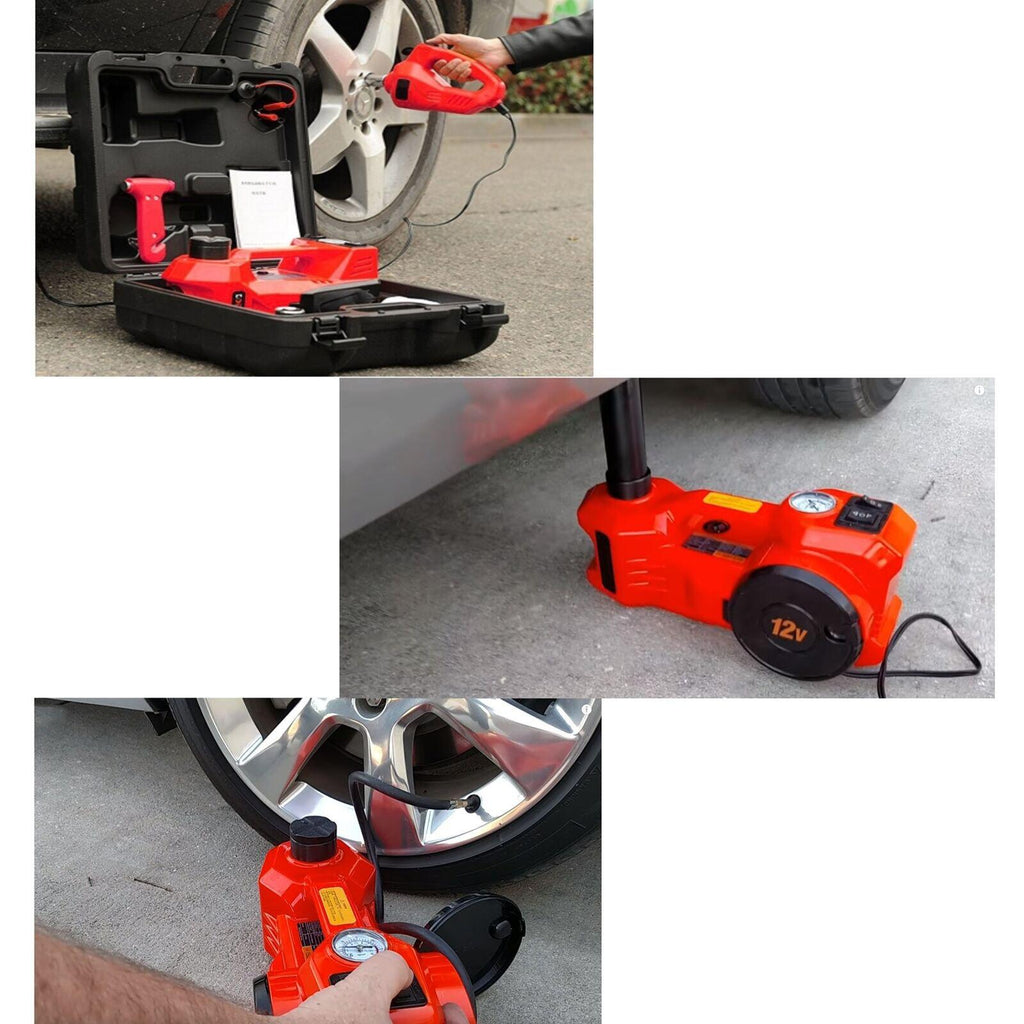 Electric Car Jack Kit w/Impact Wrench Hydraulic Floor Jack 5Ton 12V Tire Change