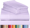 LuxClub 7 PC Split King Sheet Set Bamboo Sheets Deep Pockets 18" Eco Friendly Wrinkle Free Cooling Sheets Machine Washable Hotel Bedding Silky Soft - Lavender Split King
