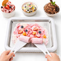 Rolled Ice Cream Maker,  Freeze Tray Ice Cream Maker,Homemade DIY Ice Cream Rolled Maker for Fun Family Activities, Rolled Ice Cream Tray for Yogurt, Sorbetand and Gelatod, White