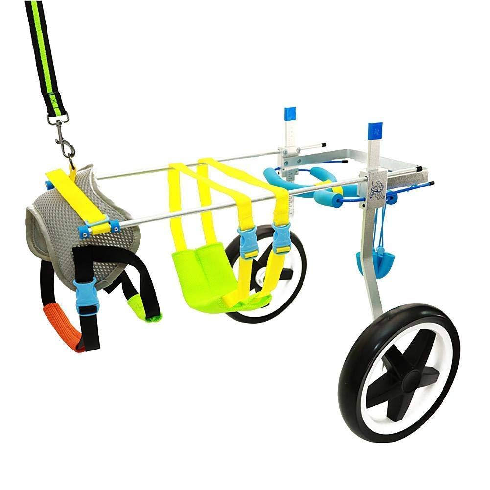 CHZHUTUI Adjustable Dog Wheelchair - (2 Rounds) Dog Pull Rod Wheel Dog WalFoot Scooter Disabled Dog Assisted Hind Leg Rehabilitation Leg Exercises, Dog, Cat, Scooter (Size : L)