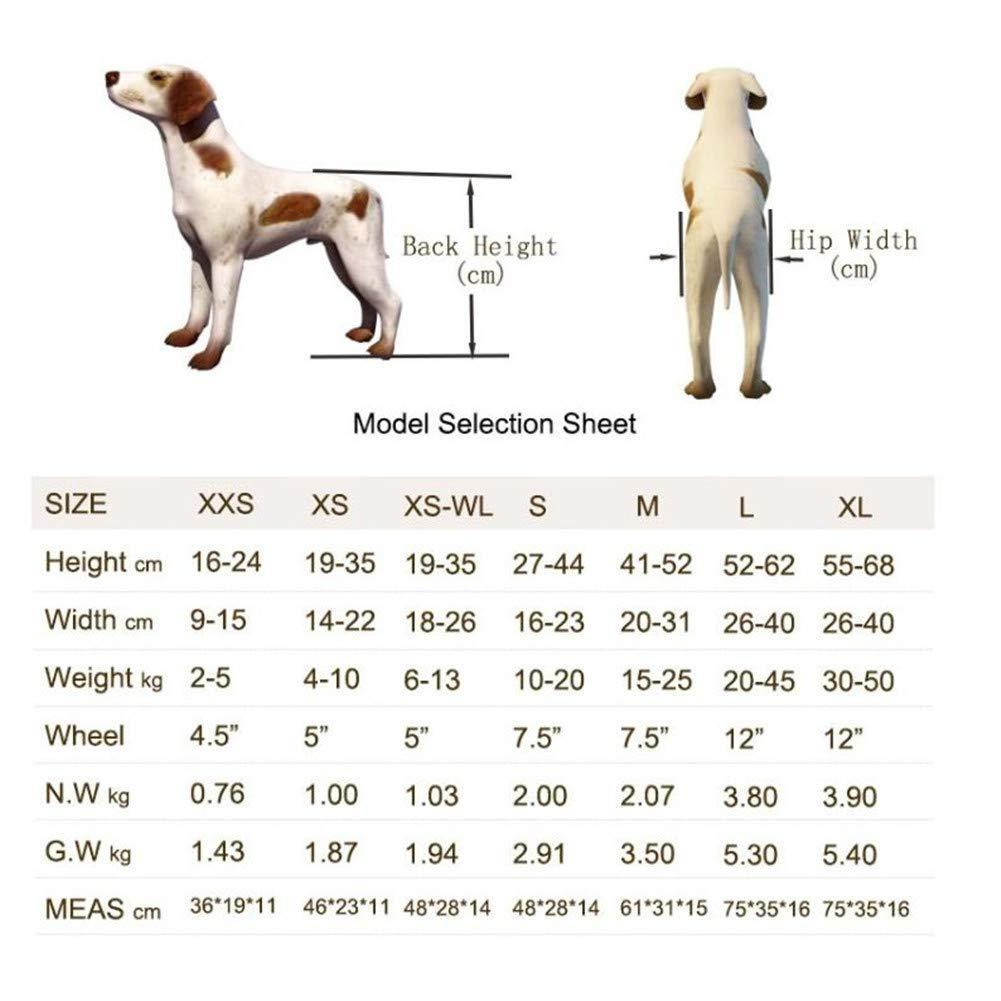 CHZHUTUI Adjustable Dog Wheelchair - (2 Rounds) Dog Pull Rod Wheel Dog WalFoot Scooter Disabled Dog Assisted Hind Leg Rehabilitation Leg Exercises, Dog, Cat, Scooter (Size : L)
