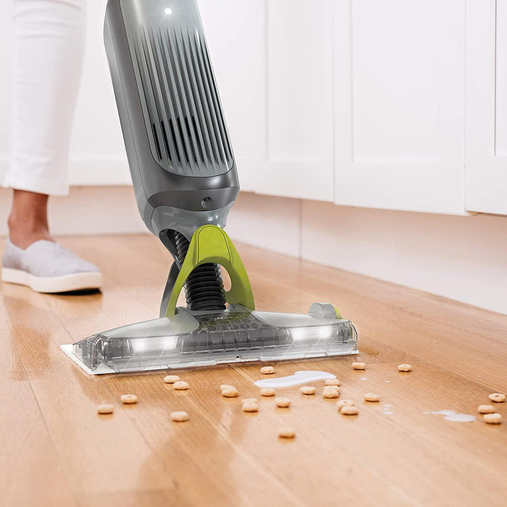 Shark VM252 VACMOP Pro Cordless Hard Floor Vacuum Mop with LED Headlights, 4 Disposable Pads &amp; 12 oz. Cleaning Solution, Charcoal Gray