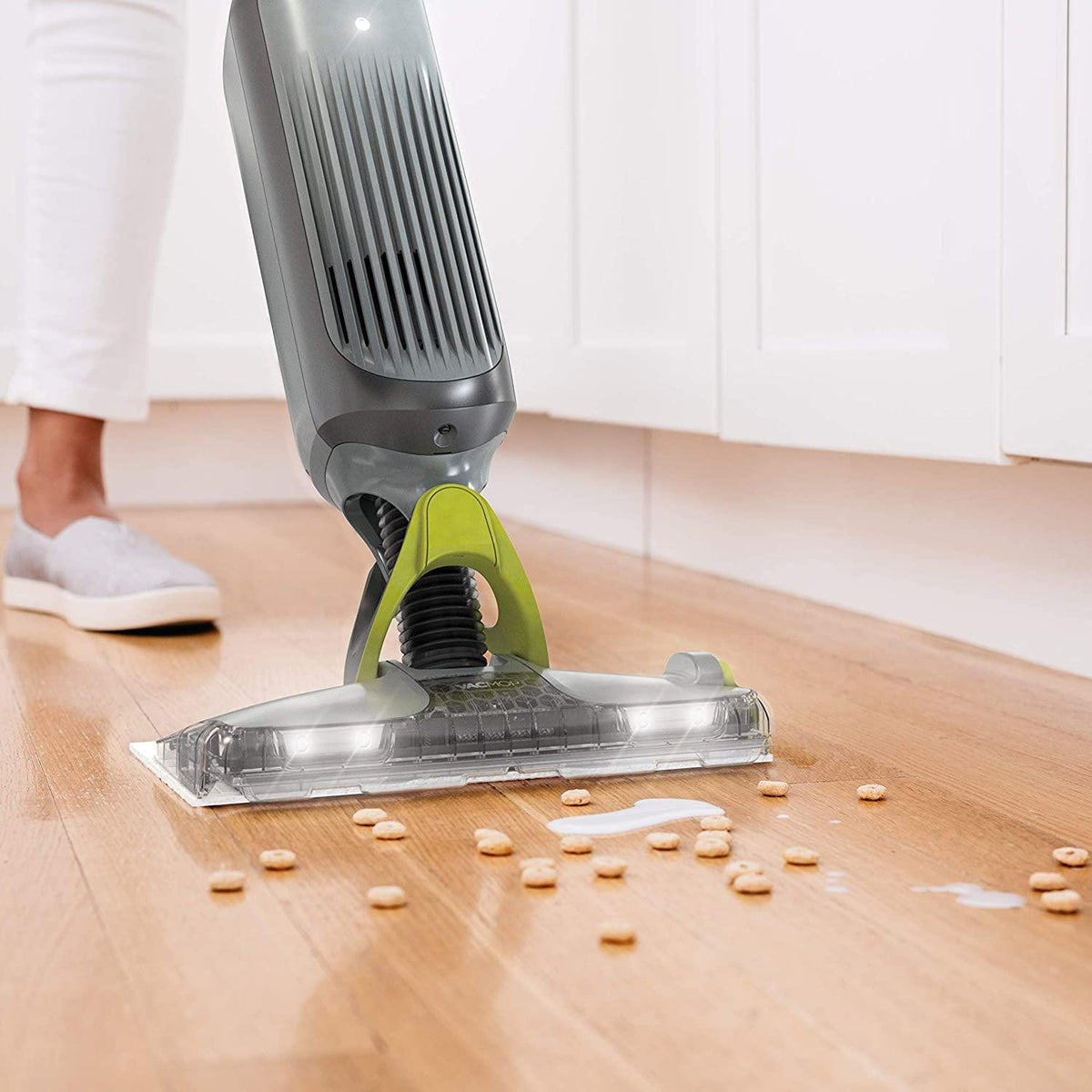 Shark VM252P10 VACMOP Pro Cordless Hard Floor Vacuum Mop with LED Headlights, 12 Disposable Pads &amp; 12 oz. Cleaning Solution, Charcoal Gray