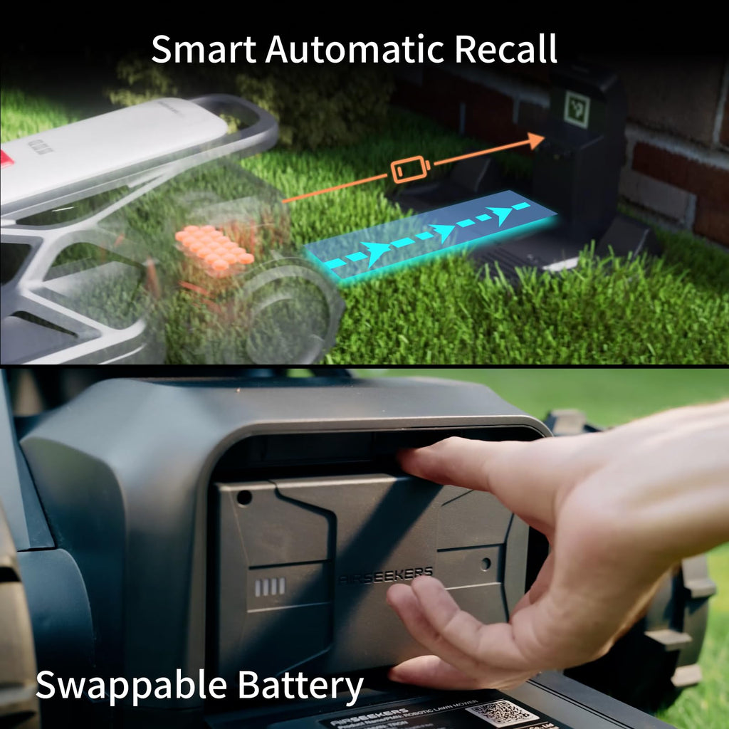 TRON Robot Lawn Mower 1 Acres, NRTK + 5 Vision Wire-Robotic Lawnmowe,AI Obstacle Avoidance, No Perimeter Wire,App Control,Automatic MAPE,65% Slope, All-Terrain Mowing,IPX6 Waterproof