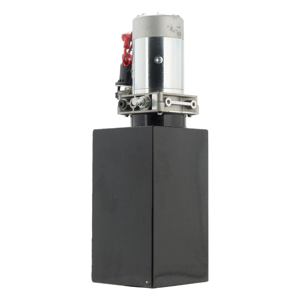 12 Volt Single Acting Hydraulic Pump for Dump Trailer 10 Quart Metal Reservoir