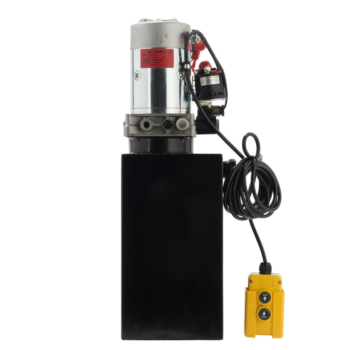 12 Volt Single Acting Hydraulic Pump for Dump Trailer 10 Quart Metal Reservoir