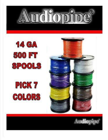 Choose 7 colors 14 Ga 500' ea Audiopipe Car Audio Home Primary Remote Wire