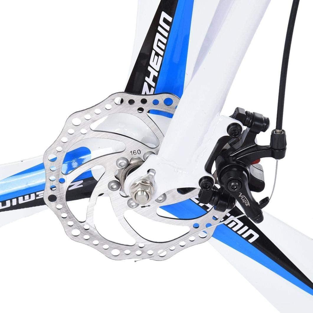 Qianglin 24'' 21 Speed Full Suspension Road Bike,Outdoor Fitness Cycling Bicycle Mechanical Dual Disc Brakes 700C Tire City Bike,Fit for Adults/Youth Student Urban Commuter(US Stock)
