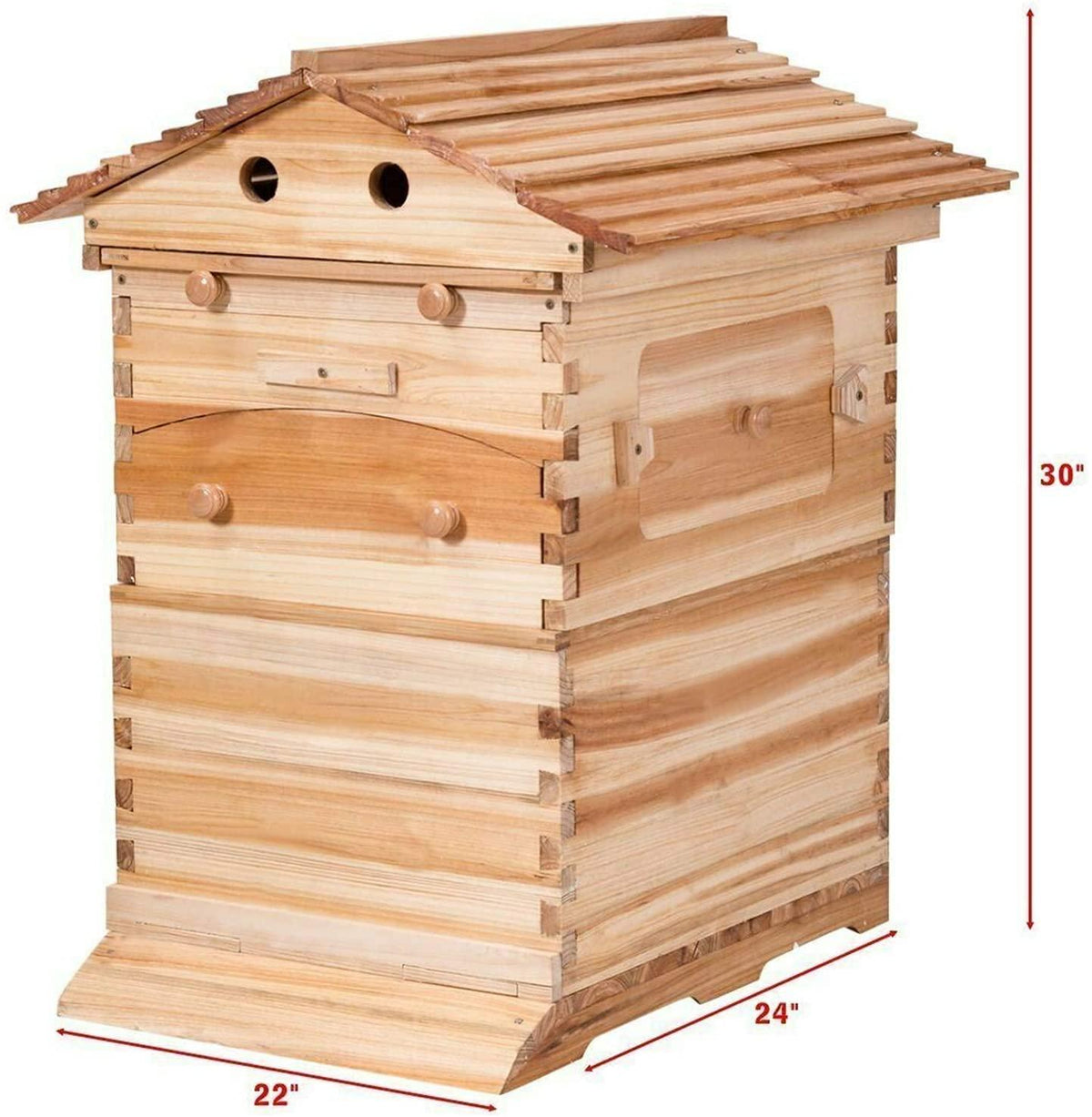adasea flow hive, auto flow beehive, beekeeping wooden house with 7 pcs auto honey beehive frame, food grade bpa free (beehive frame+wooden box)
