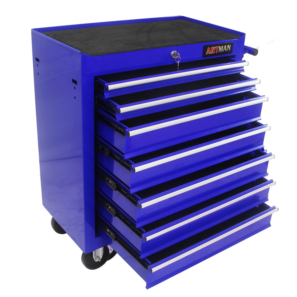 7 Drawers Rolling Tool Chest & Tool Box on Wheels | Heavy Duty Metal Cart with Ball Bearing Drawers | Fits US General Tool Box for GaraStora(Blue, 7 Drawers（29.9" H × 24.2" W × 12.9" D)