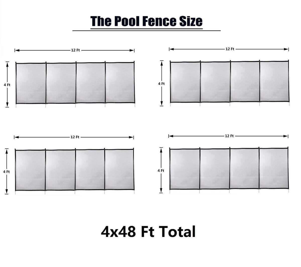 pool fences 4'x48' in-ground swimming pool sectional kit removable mesh barrier