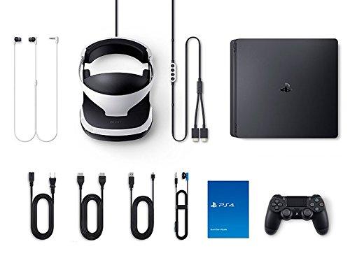 PlayStation VR Start Bundle 4 Items:VR Headset,Move Controller,PlayStation CamMotion Sensor,Sony PS4 Slim 1TB Console - Jet Black