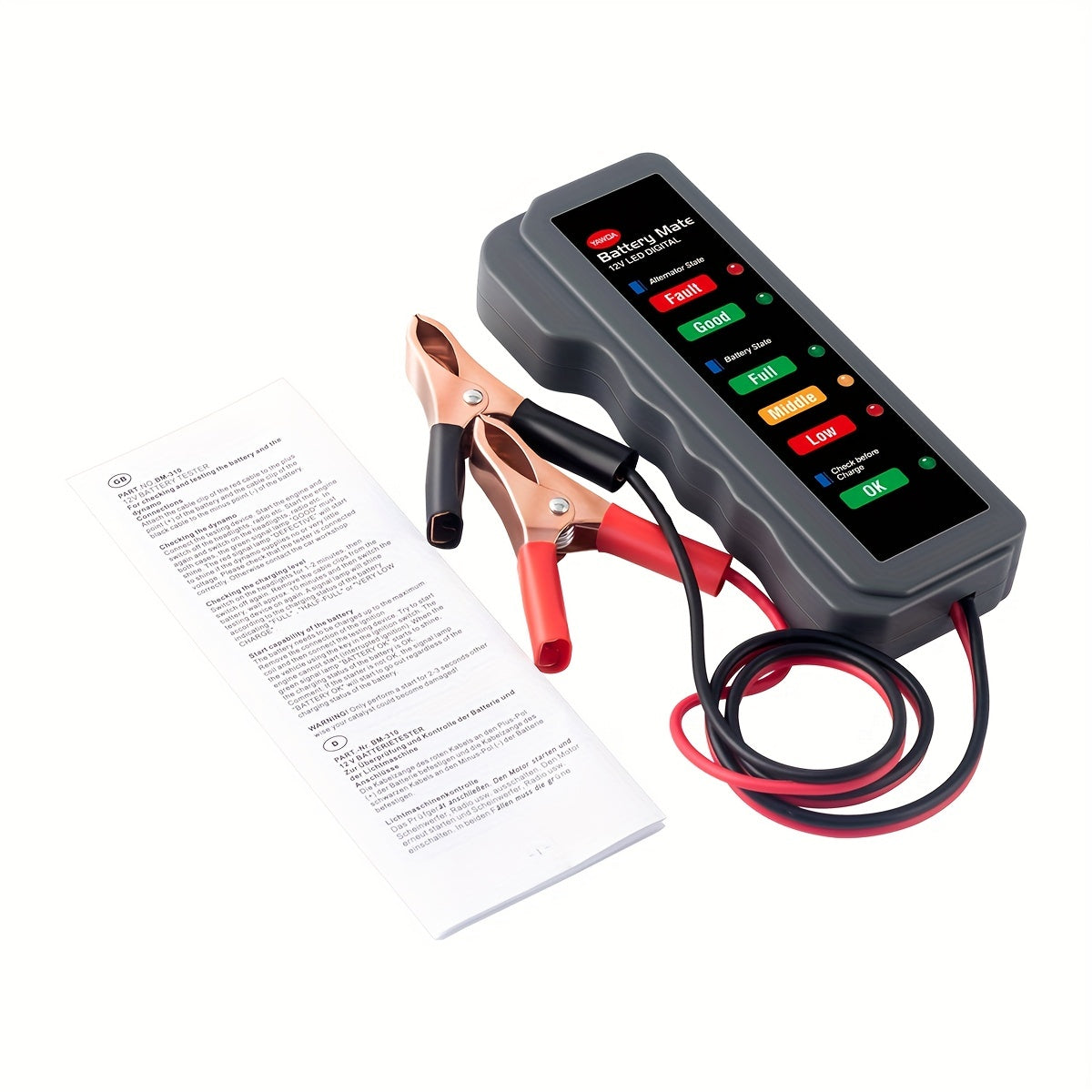 Mini 12V Car Battery Tester Digital Alternator Tester 6LED Lights Detect Display Car Tool Auto Battery Tester For Car Motorcycle