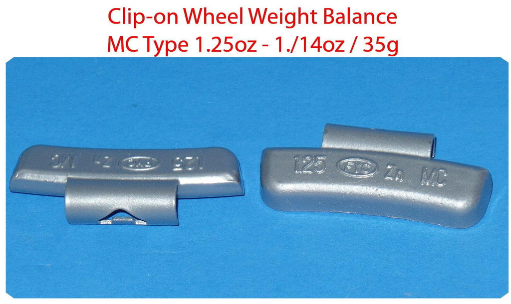 500 Pcs CLIP-ON Wheel Weight  MC Type 1.25 1.1/4oz  35g Total 625.00oz
