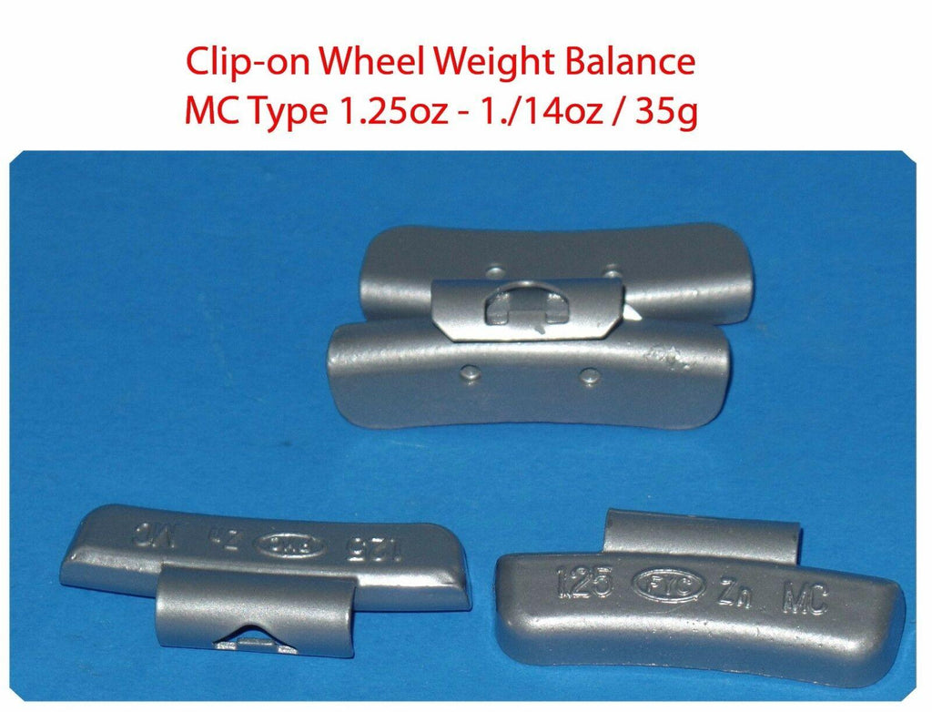 1000 Pcs CLIP-ON Wheel Weight  MC Type 1.25 1.1/4oz  35g Total 1250oz