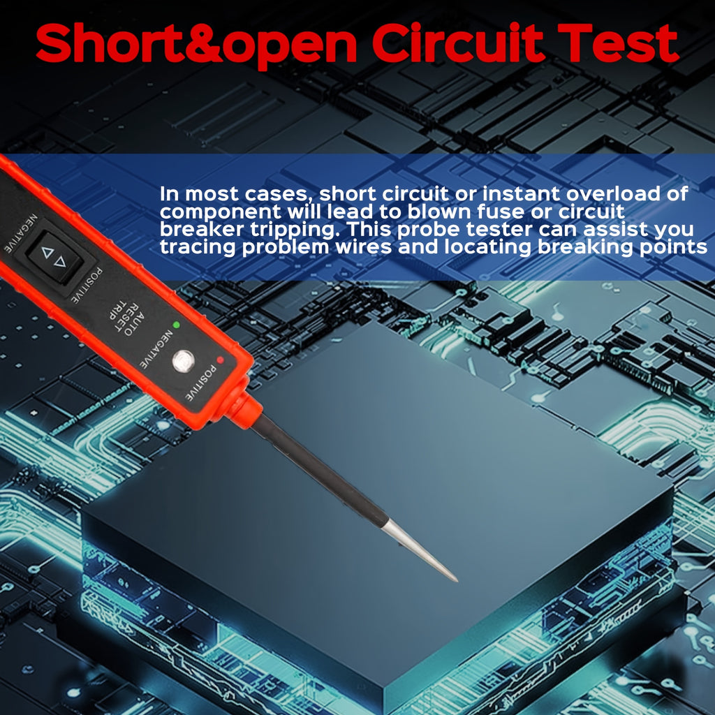 Power Circuit Probe Tester 6-24V DC Test Light Short Circuit Automotive Component Electrical Polarity Identify Continuity Tester , Overload Protection