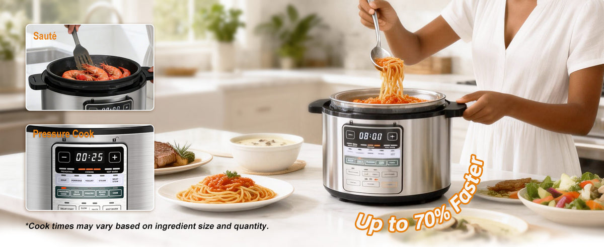 Dual-Pot Electric Pressure Cooker,12-in-1 Multi Cooker with 6QT  Steel & 5QT Ceramic Pot,Olla de Presion for Pressure,Rice,Meat Stew,Yogurt Maker
