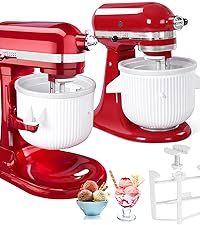 Ice Cream Attachment Compatible with  4.5/5/6/7QT Mixers | Makes 2 Quarts of Ice Cream,Compatible with  Ice Cream Maker Attachment,Dishwasher safe(Not Fit 3.5QT Mixers)