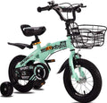JLFSDB Kids Bike BMX Bike for Kids Boys Girls Bicycle 12 Inch Child Folding Bike with Stabilisers and Bells Boys Girls Bicycle for A3 Year Old Children (Color : Green)