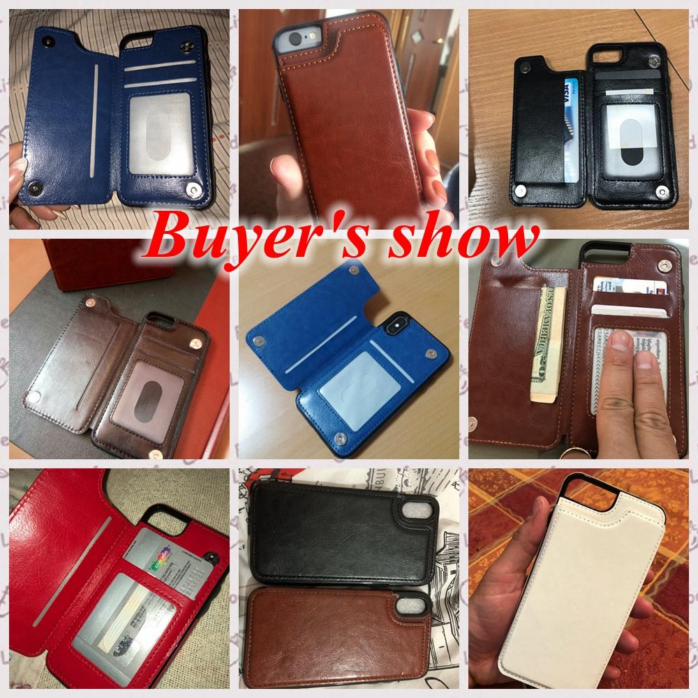 Retro PU Leather Multi Card Holders Case For iPhone
