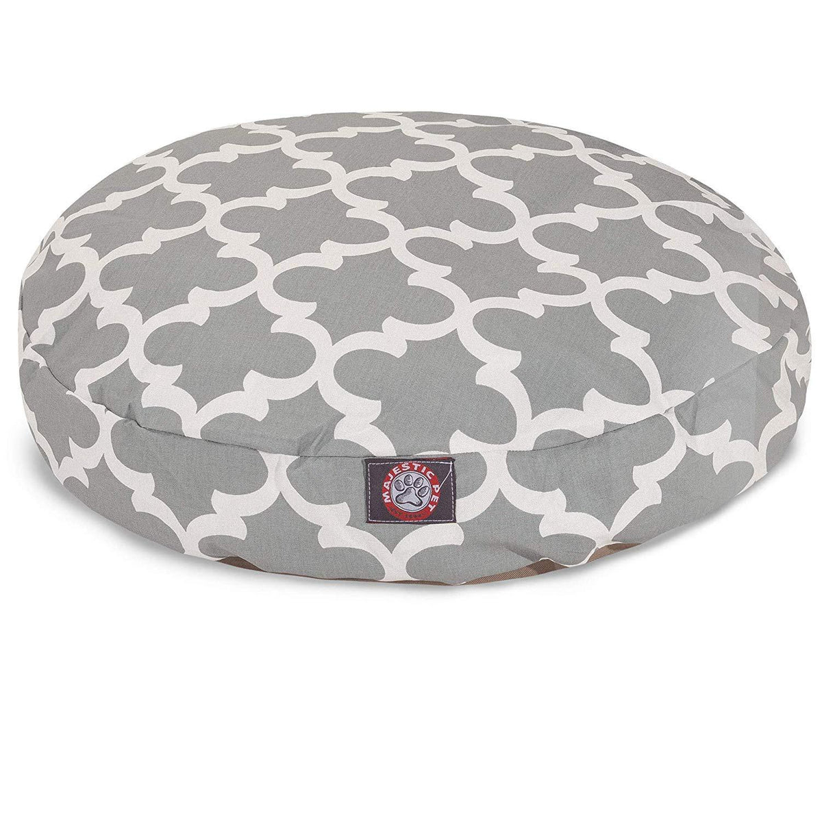Gray Trellis LarRound Indoor Outdoor Pet Dog Bed With Removable Washable Cover By Majestic Pet Products