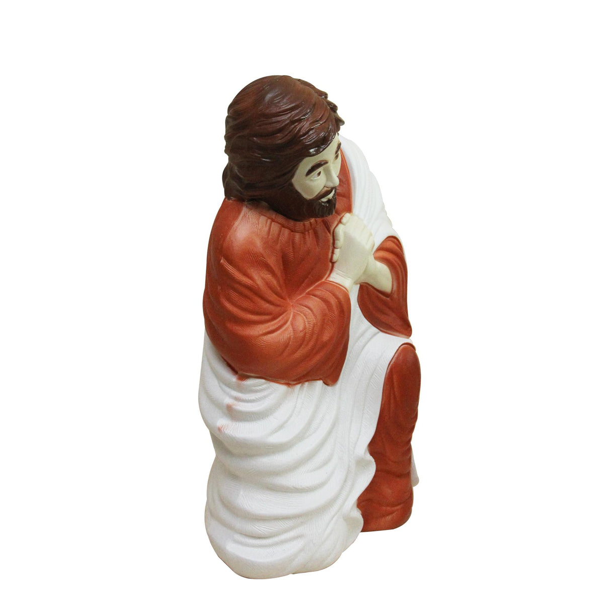 26.5" Red and Blue Outdoor Holy Family Lighted Christmas Nativity Set