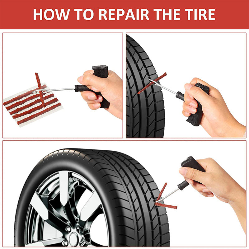 Car Bicycle Tire Repair Tool Set Vacuum Tire Electric Vehicle Emergency Tire Repair Rubber Strip Tool Tire Repair Rubber Strip