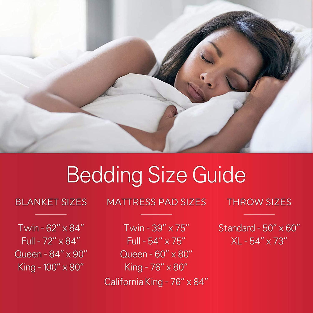 Sunbeam Heated Blanket | 10 Heat Settings, Quilted Fleece, Newport Blue, Queen - BSF9GQS-R595-13A00