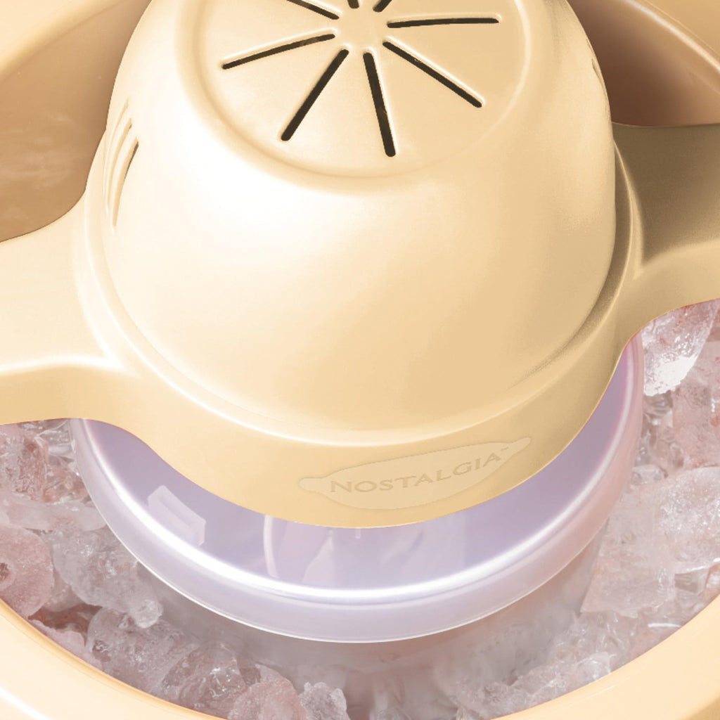 Electric Ice Cream Maker With 4 Qt Capacity- Old Fashioned Ice Cream Machine Makes Frozen Yogurt or Gelato in Minutes-  Wooden Style Ice Cream Maker with Aluminum Canister- Light Wood