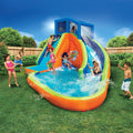 Banzai Sidewinder Falls Inflatable Water Park Play Pool with Slides and Blower