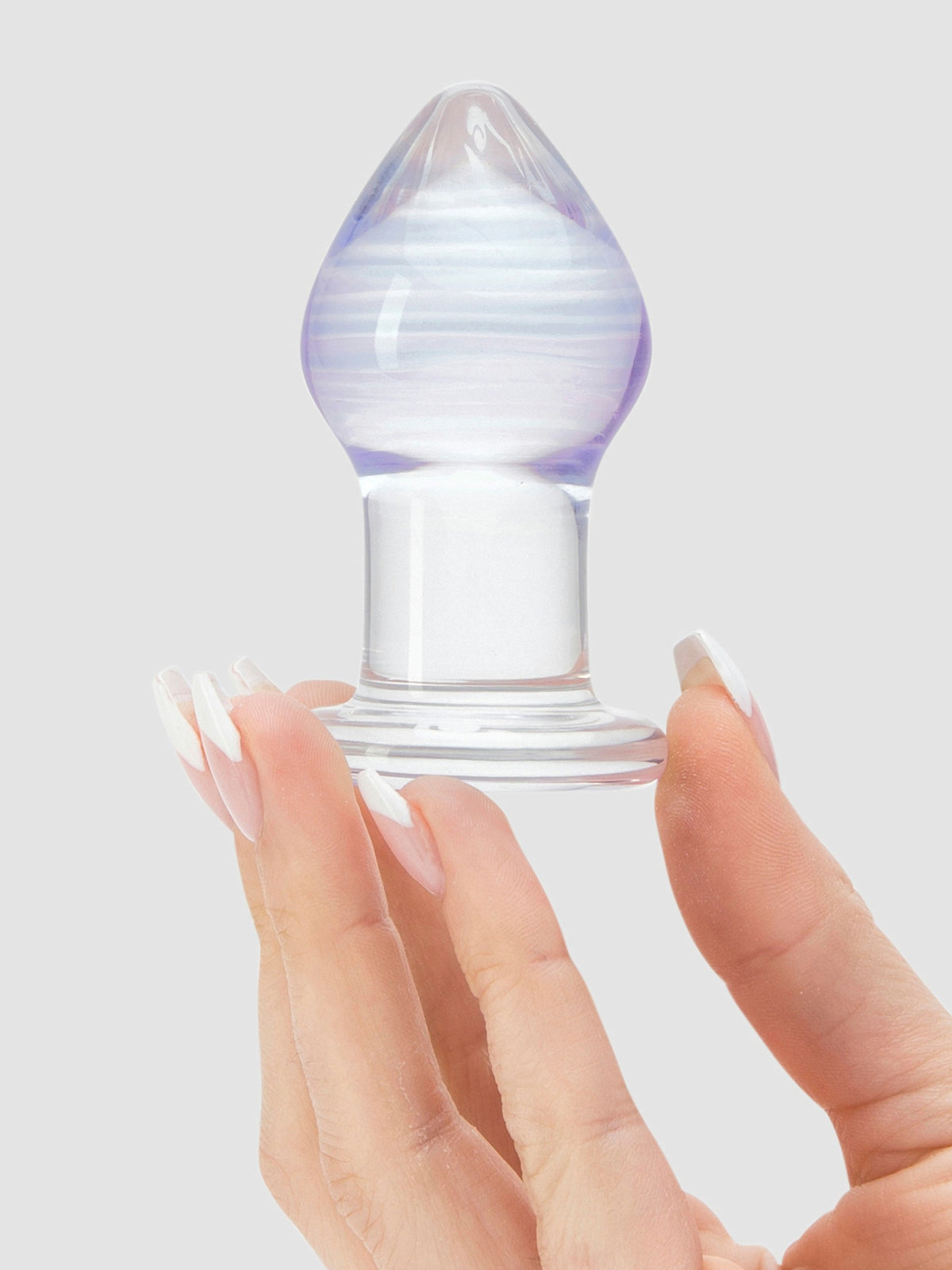 Lovehoney Amethyst Sensual Glass Butt Plug, Clear