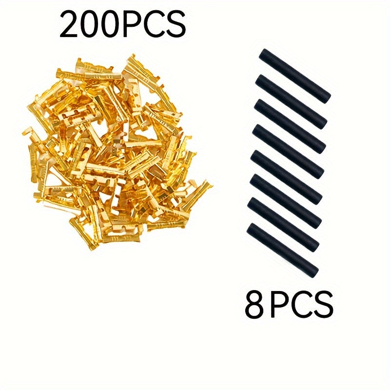 100pcs 453 U-shaped Terminal Cold Inserts Connectors Cold Terminal Small Teeth Fascia Terminal 0.3-1.5mm2 Complimentary 4 Heat Shrink Tubes