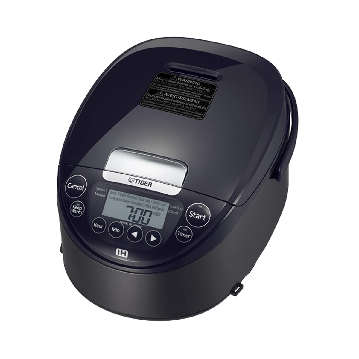 Jpw H10u 5.5 Cup Induction Rice Cooker, 14 Presets, LCD (Black) | 5.5-Cup Ih Rice Cooker, 14 Presets Incl. Express Small-Cup, Far-Infrared Ceramic Inner Pot, Removable Inner Lid, Mauve Black