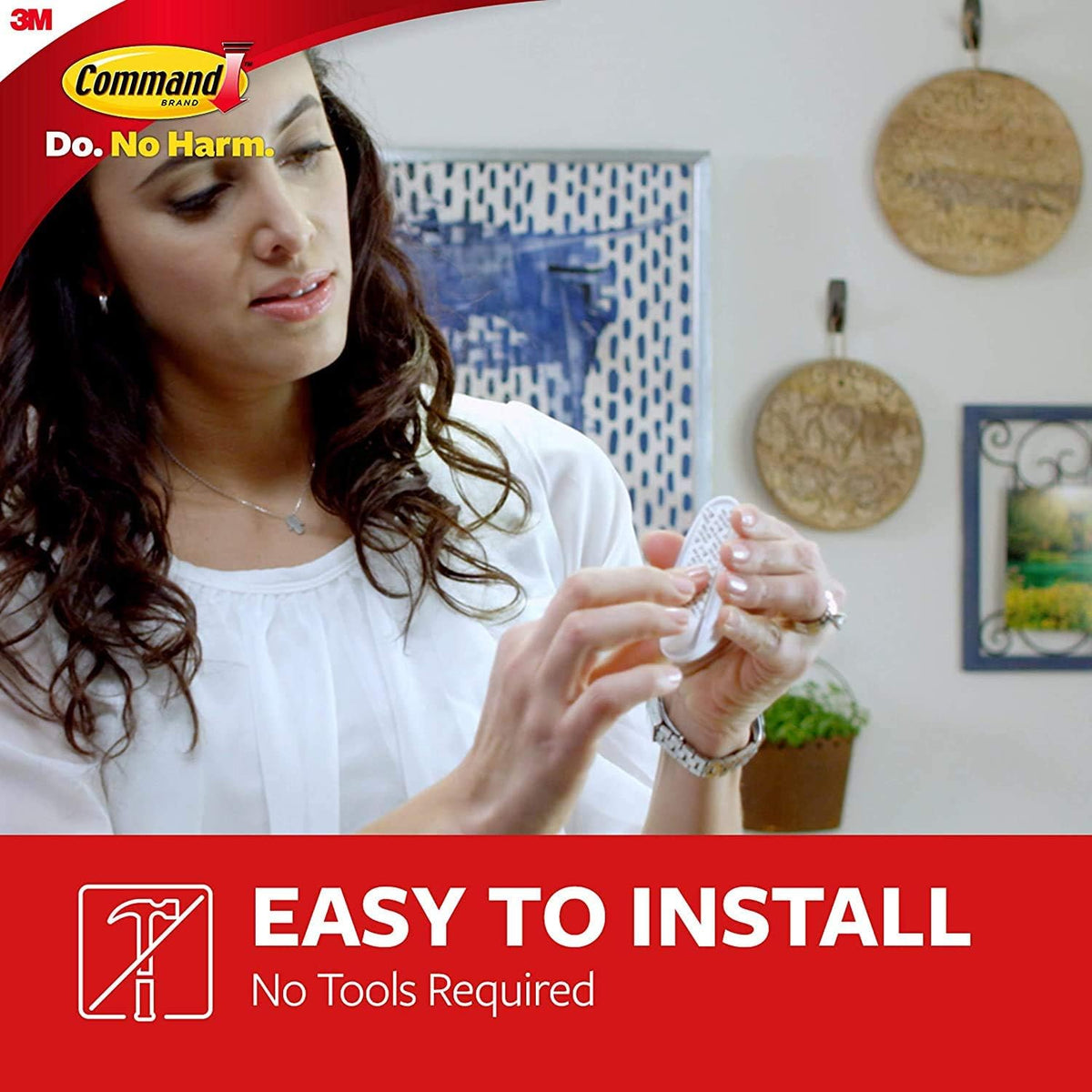 3M Claw Drywall Picture Hangers Holds 45 lb. &amp; Command Large Utility Hooks, 7-Hooks, 12-Strips