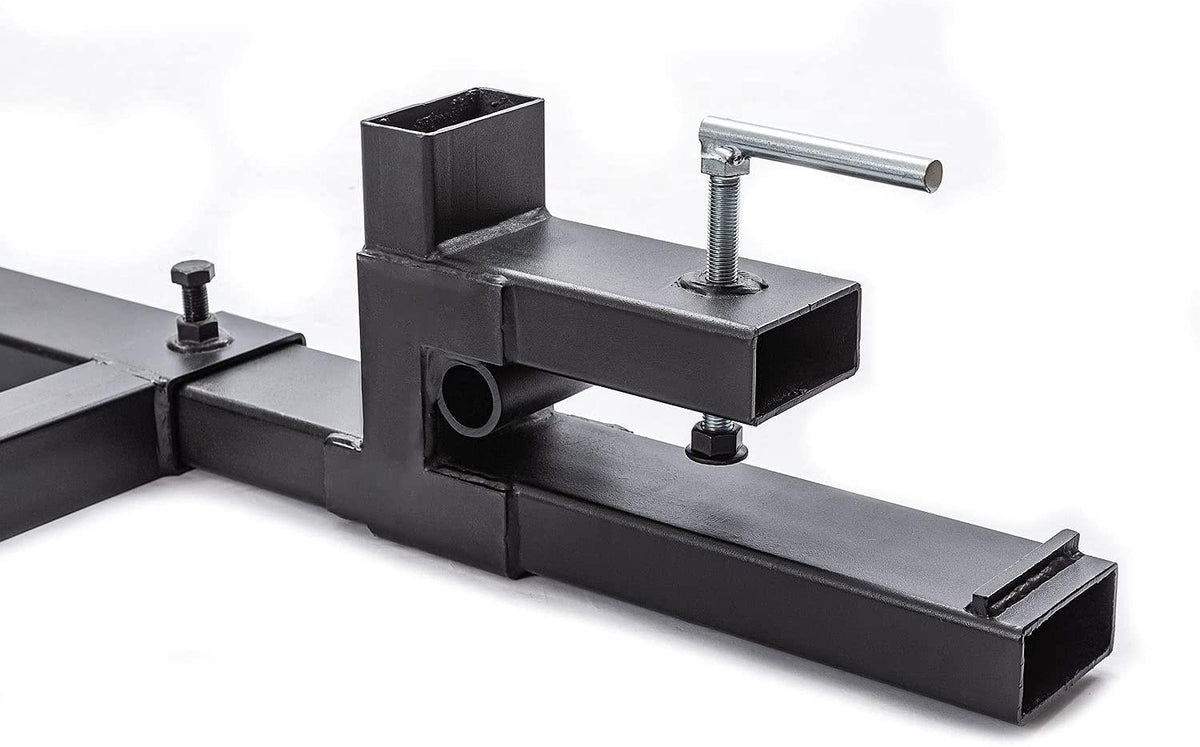 light duty 43" clamp on pallet forks w/adjustable stabilizer bar(13" - 23" w), 2000lbs capacity max for loader bucket skidsteer tractor（43inch total 30inch fork length）