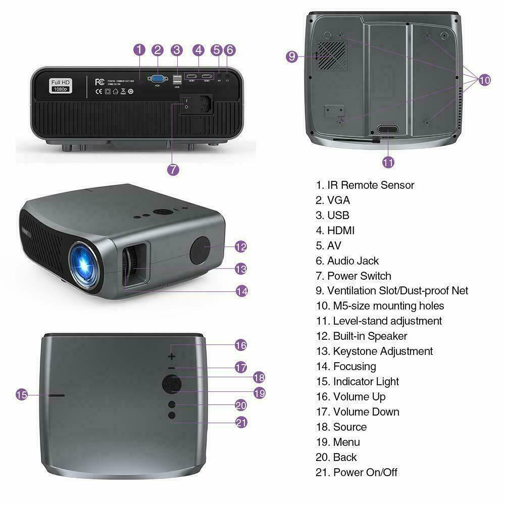 full hd wifi smart movie projector home theater proyector 1080p video tv youtube