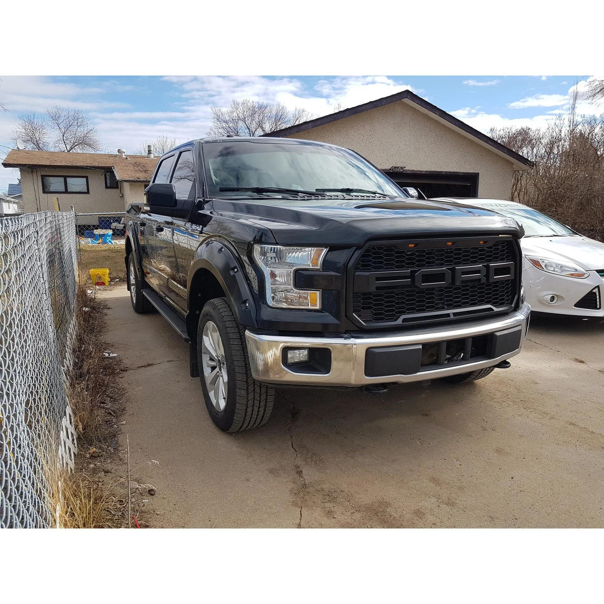 2015-2023 F150 Ford Raptor Style Black Front Bumper Grill W/ LED Grille Replacement Generic