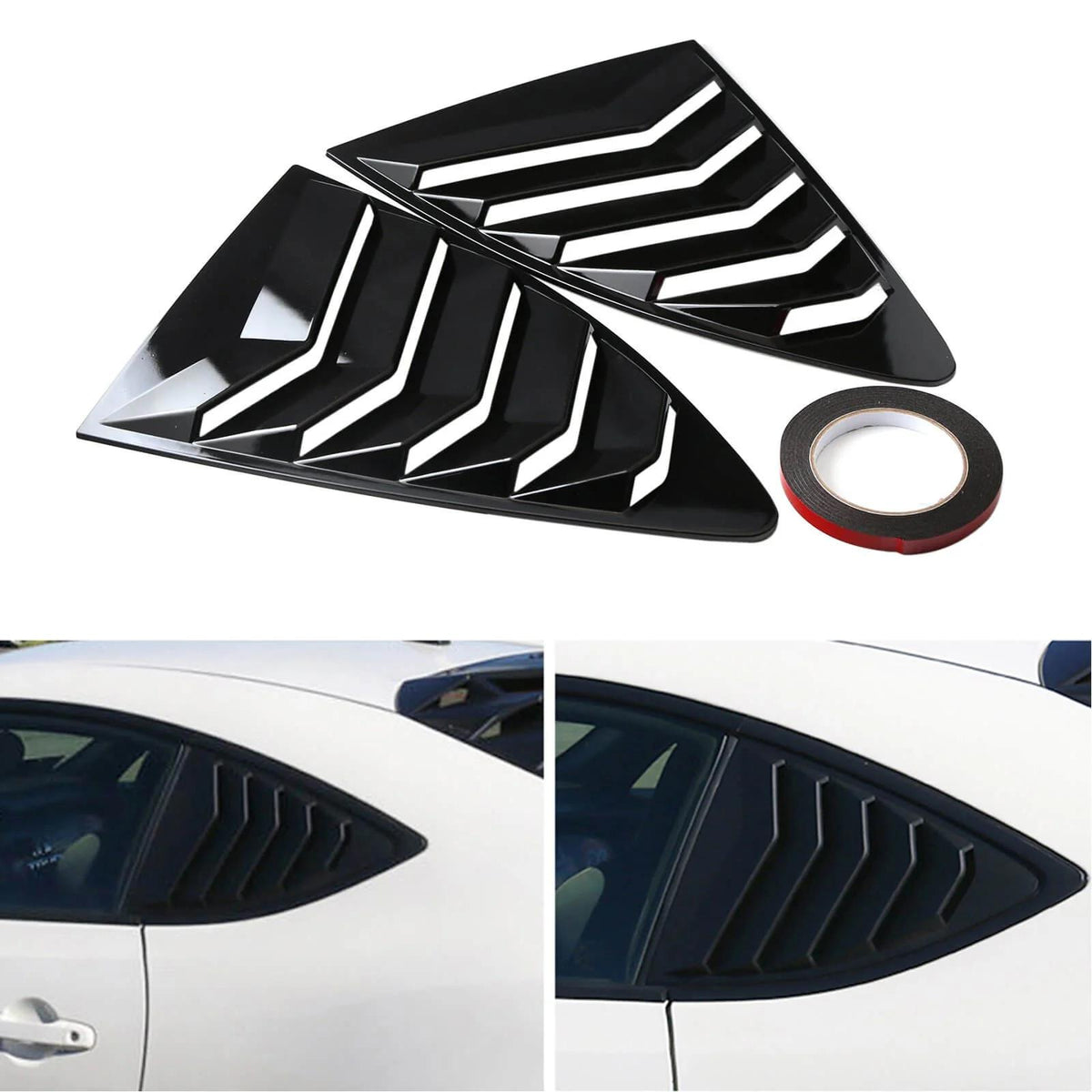 Side Window Louver GlossBlack For 2013-2023 Scion FRS BRZ Toyota 86 G Generic