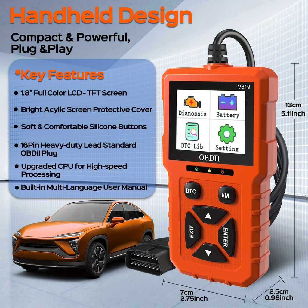 OBD2 Scanner Diagnostic Tool, Enhanced Check Engine Code Reader with Reset OBDII/EOBD Car Diagnostic Scan CAN Tools for All Vehicles After 1996