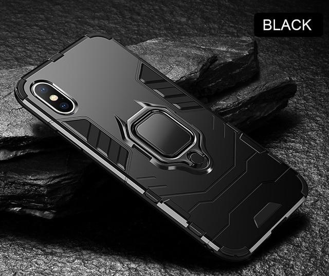 Heavy Duty Anti-knock TPU Cover With Holder For iPhone X XS XR XS Max
