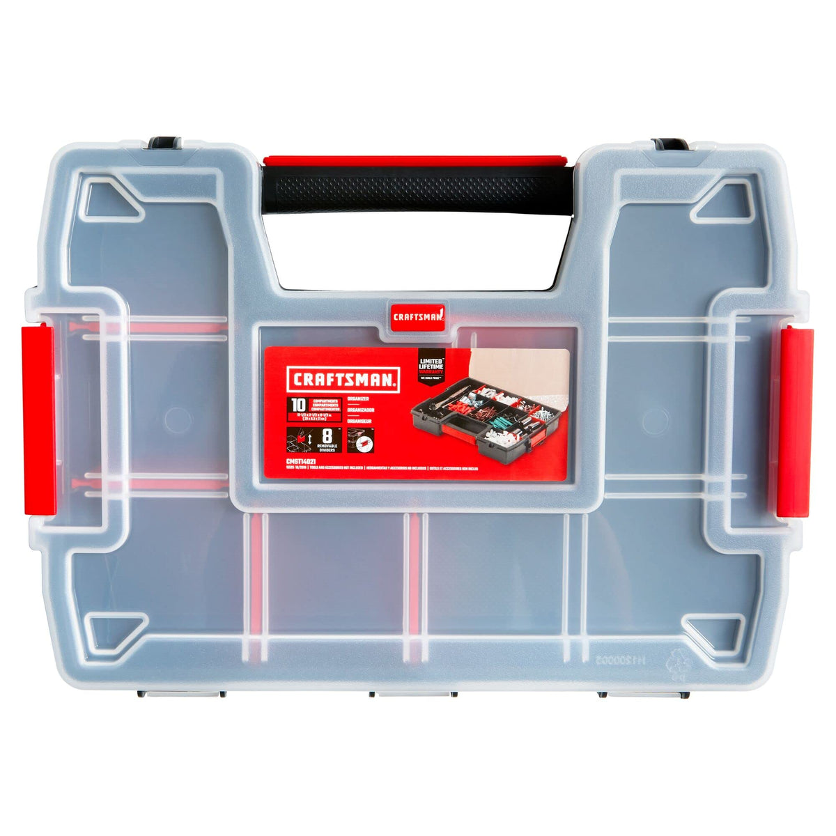 StoraOrganizer, Small Parts Organizer, 3-Packs with 10-Compartments, Lid Includes Secure Latch (CMST60964M)